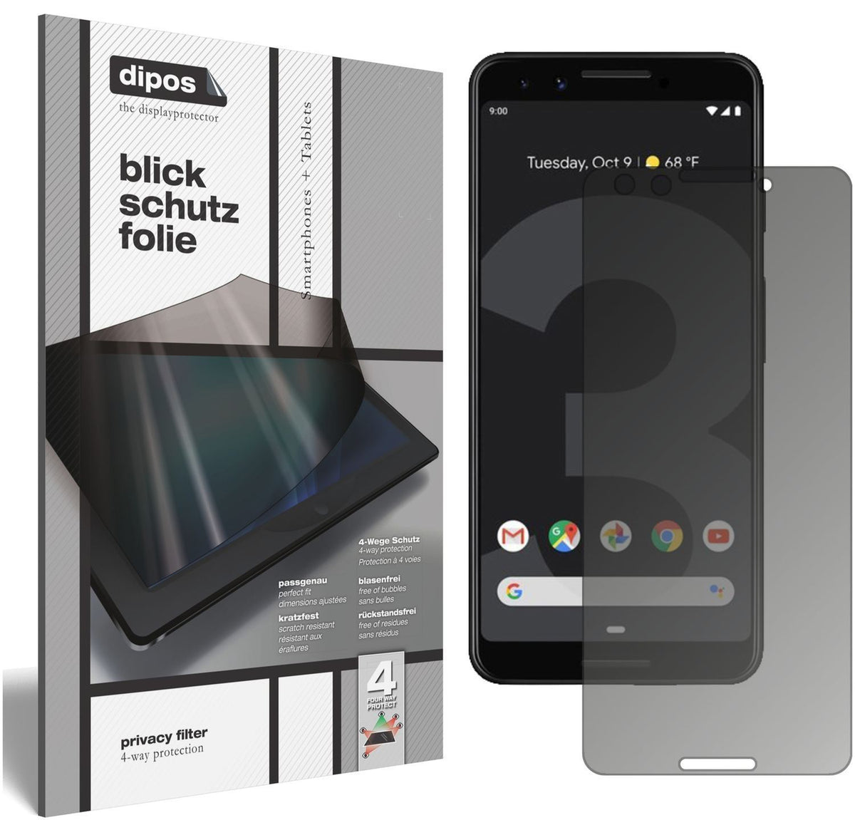 Blickschutzfolie für Google Pixel 3 matt Schutzfol (1)