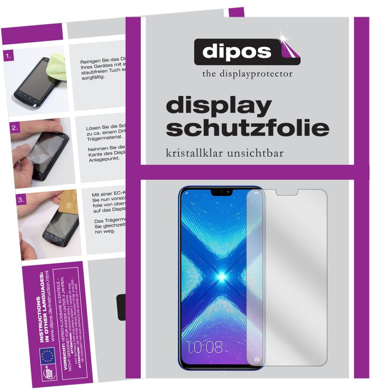5x Schutzfolie klar für Honor 8X Display-Schutzfol (2)