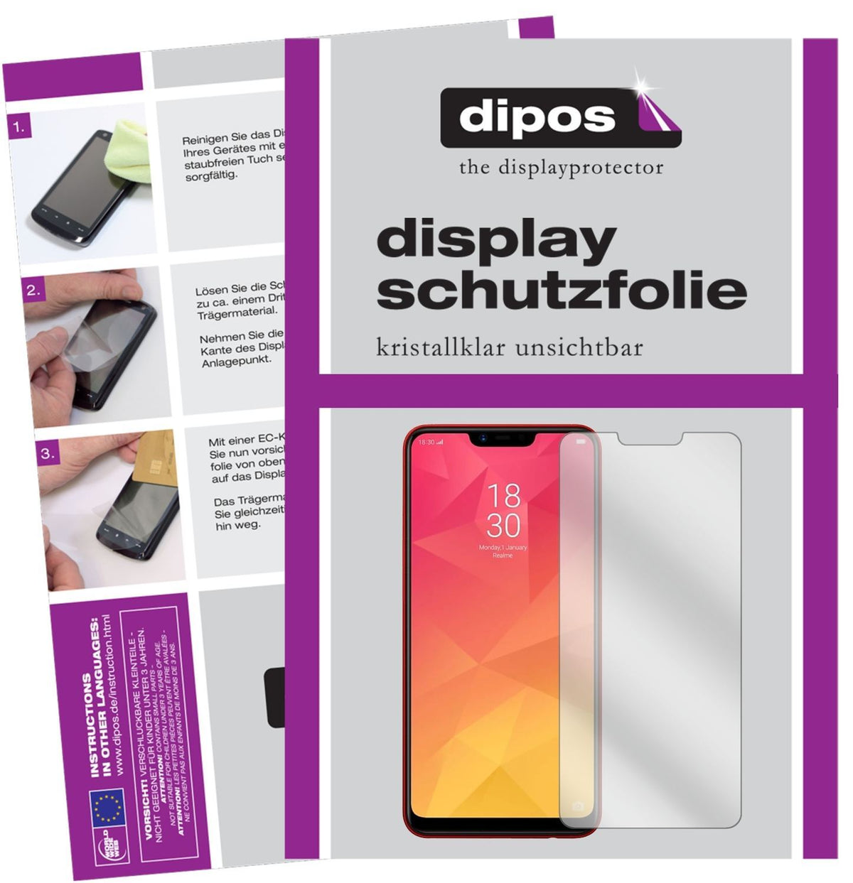 6x Schutzfolie klar für Oppo Realme 2 Display-Schu (1)