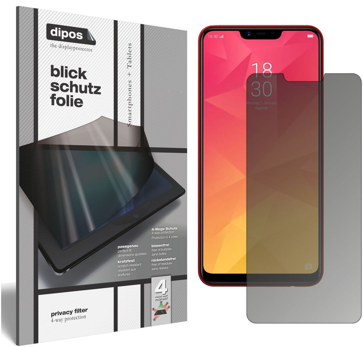 Blickschutzfolie für Oppo Realme 2 matt Schutzfoli (1)
