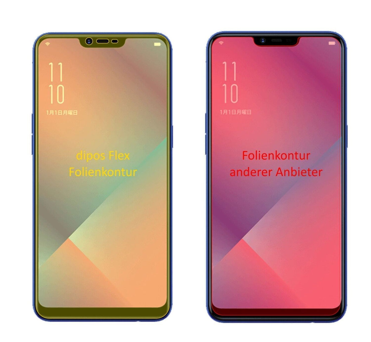 2x 3D Full Cover Schutzfolie für Oppo R15 Neo (1)