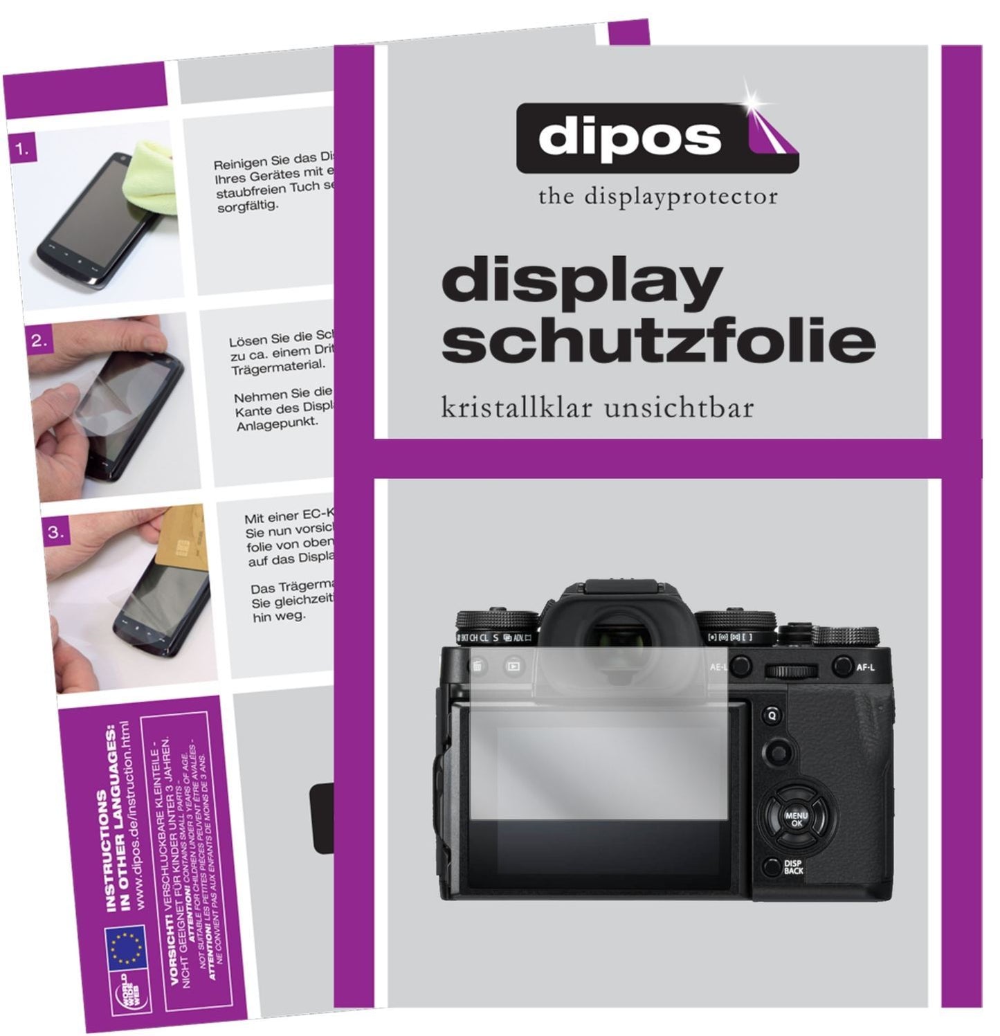 6x Schutzfolie klar für Fujifilm X-T3 Display-Schu (1)