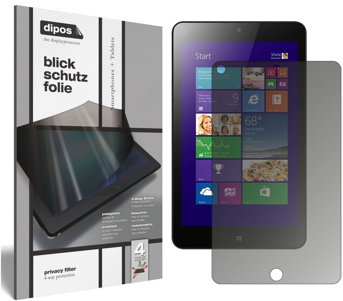 Blickschutzfolie für Lenovo Thinkpad 8 matt Schutz (2)