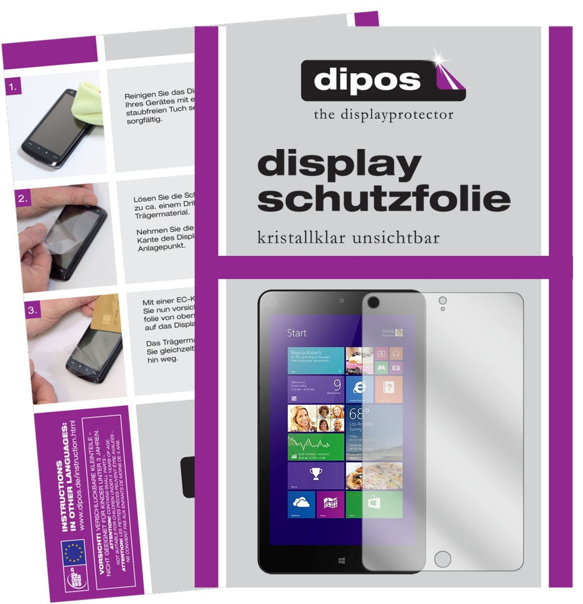 2x Schutzfolie klar für Lenovo Thinkpad 8 Display- (1)