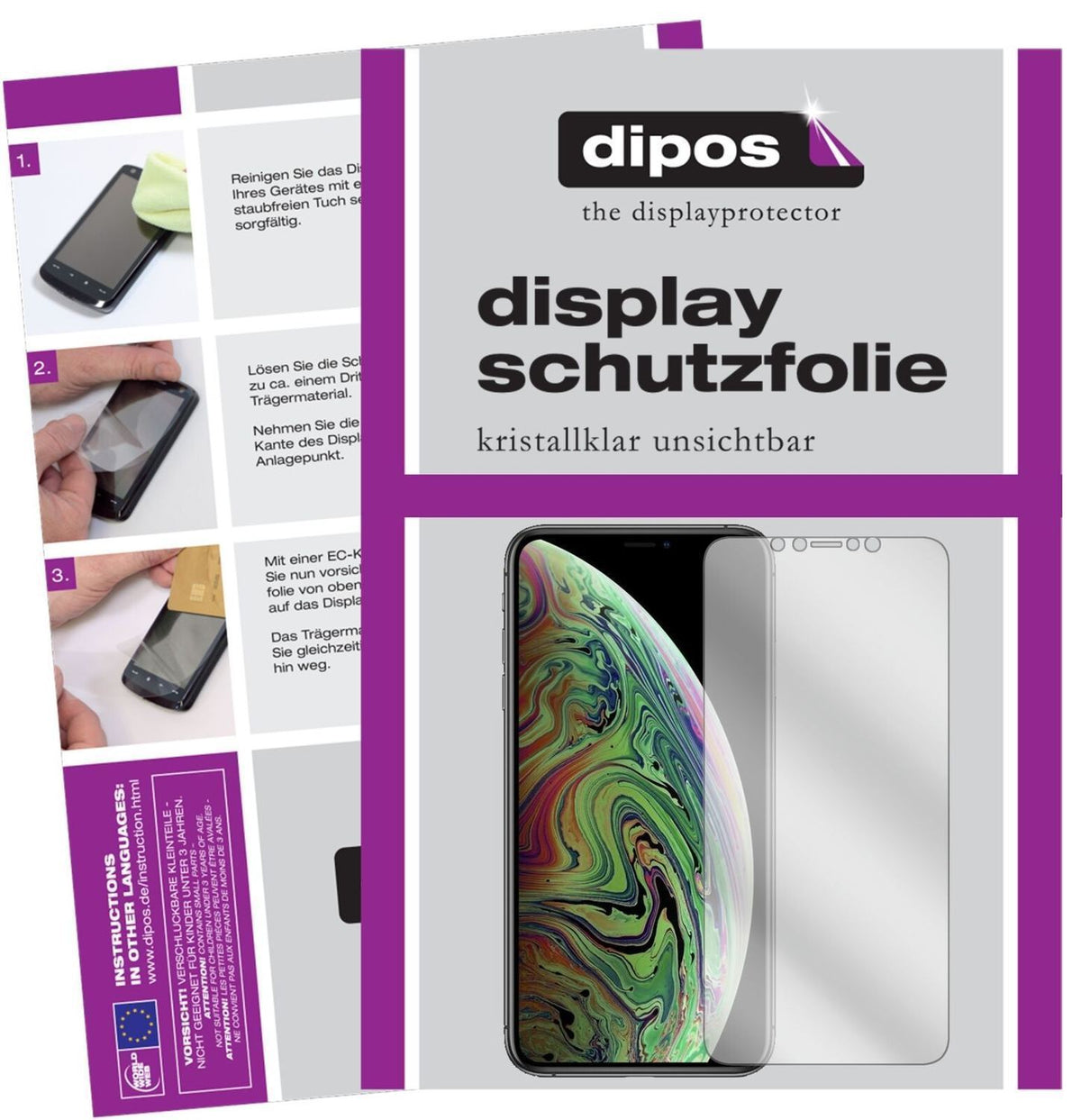 5x Schutzfolie klar für Apple iPhone XS Max Displa (2)