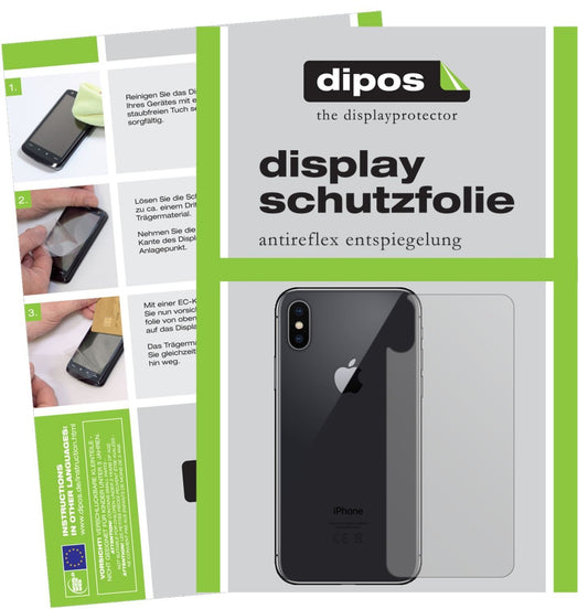 2x Schutzfolie matt für Apple iPhone XS Rückseite  (1)