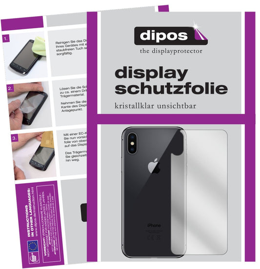 2x Schutzfolie klar für Apple iPhone XS Rückseite  (1)