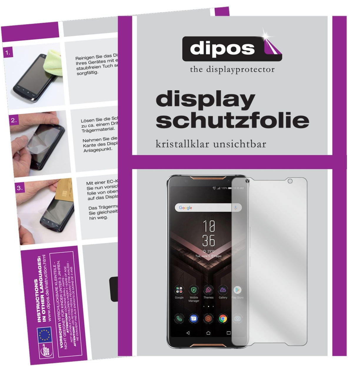 2x Schutzfolie klar für Asus ROG Phone Display-Sch (1)