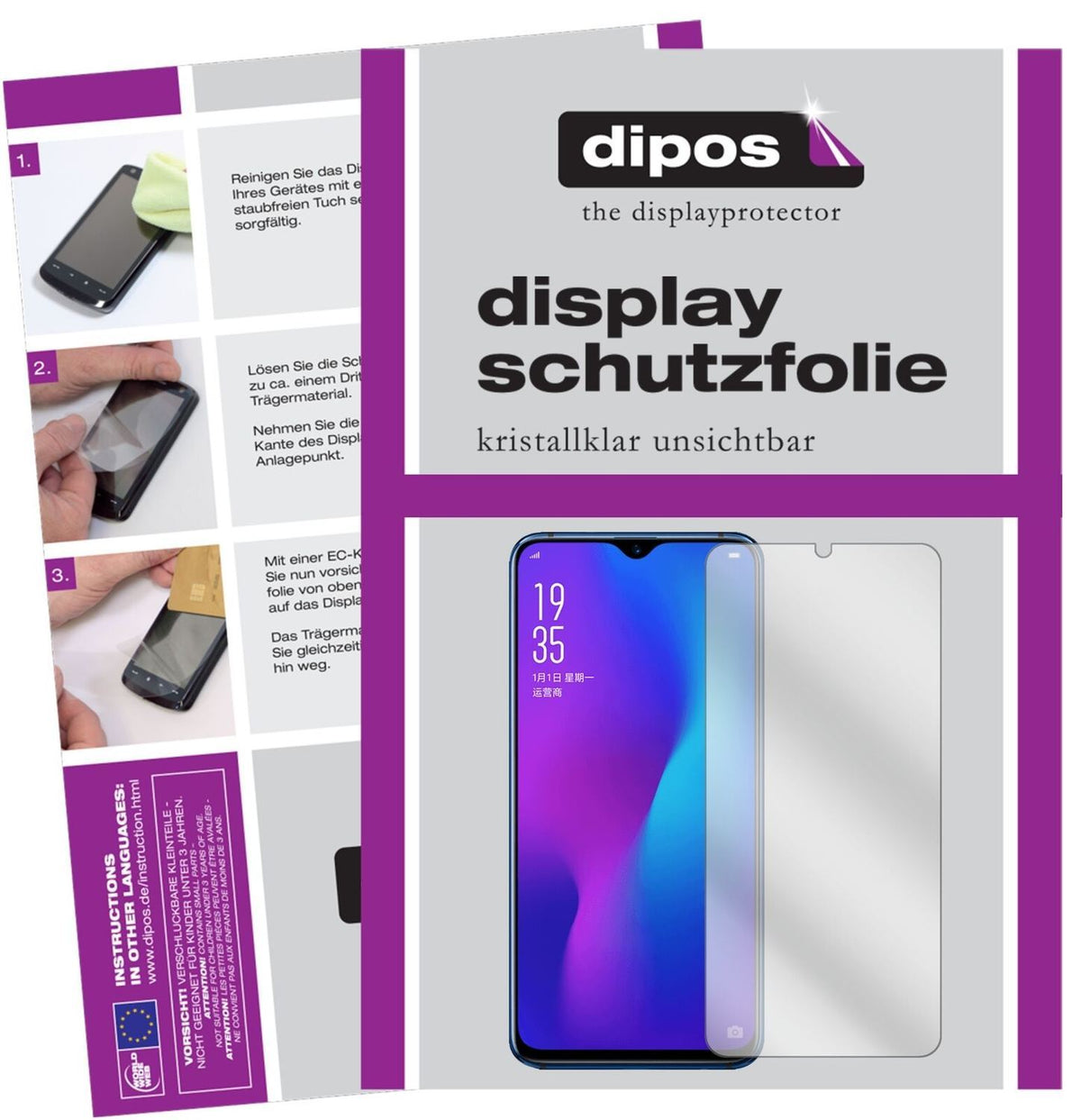 5x Schutzfolie klar für Oppo R17 Pro Display-Schut (2)
