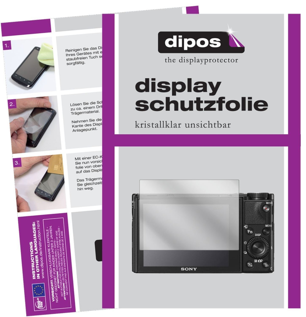 6x Schutzfolie klar für Sony DSC-RX100 V Display-S (1)
