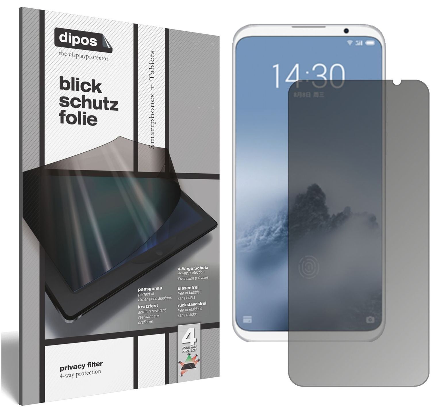 Blickschutzfolie für Meizu 16 matt Schutzfolie Pri (2)
