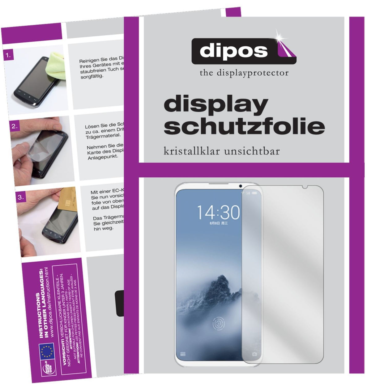 2x Schutzfolie klar für Meizu 16 Plus Display-Schu (1)