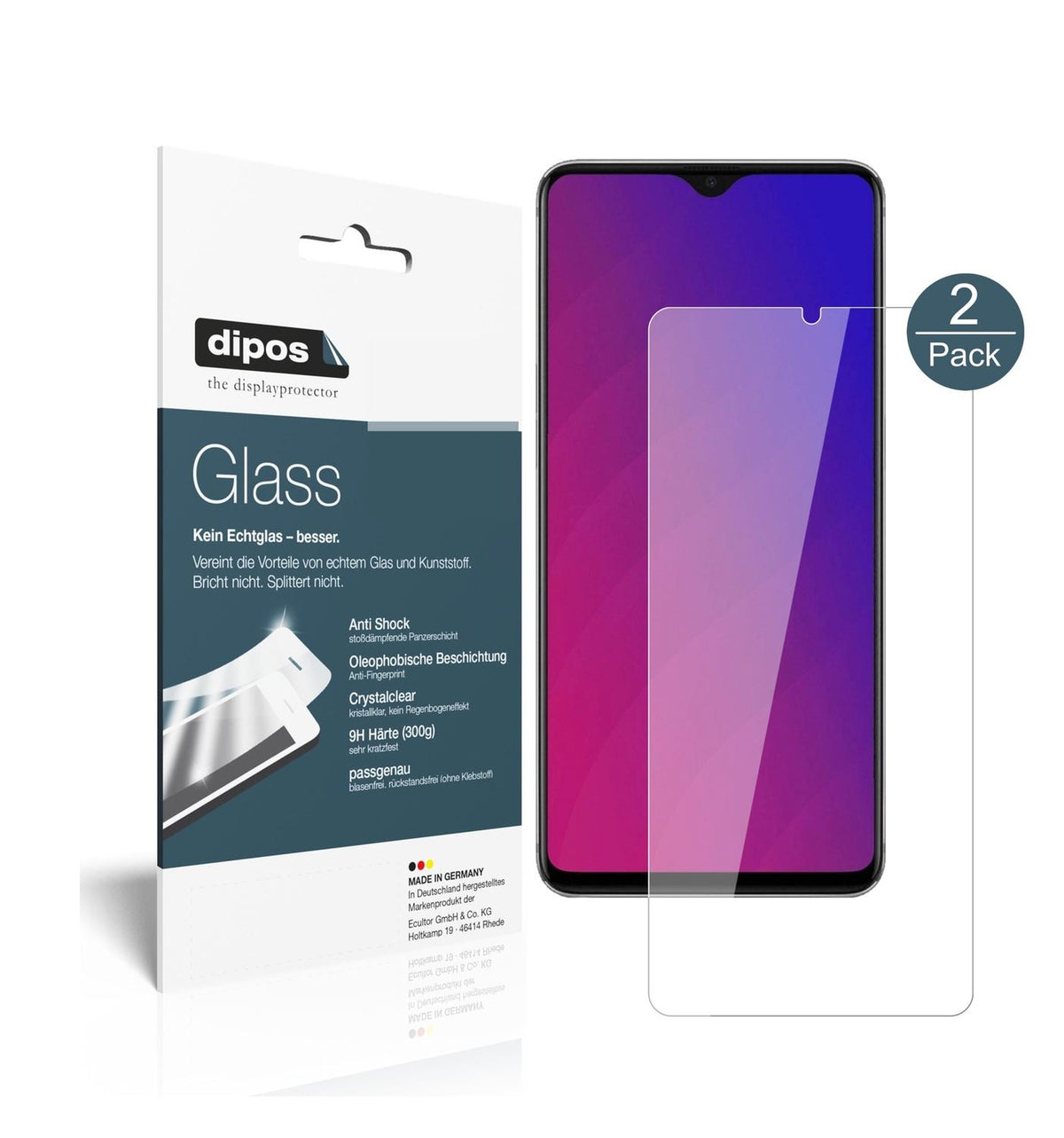 2x 9H Schutzfolie für Oppo F9 Pro Panzerfolie (1)