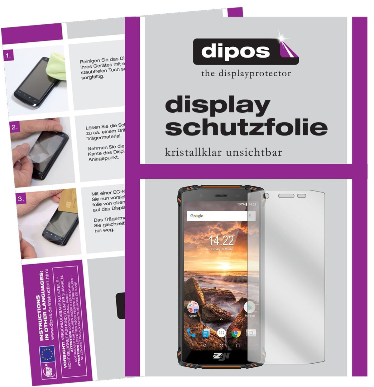 2x Schutzfolie klar für HomTom ZOJI Z9 Display-Sch (1)