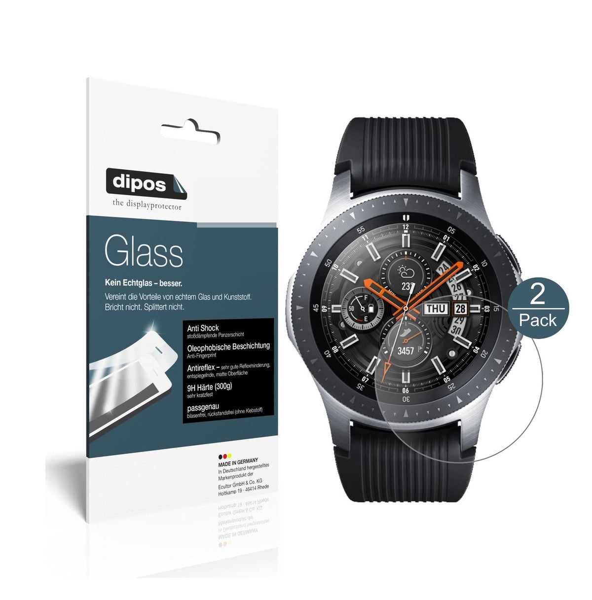 2x 9H Schutzfolie matt für Samsung Galaxy Watch 46 (1)
