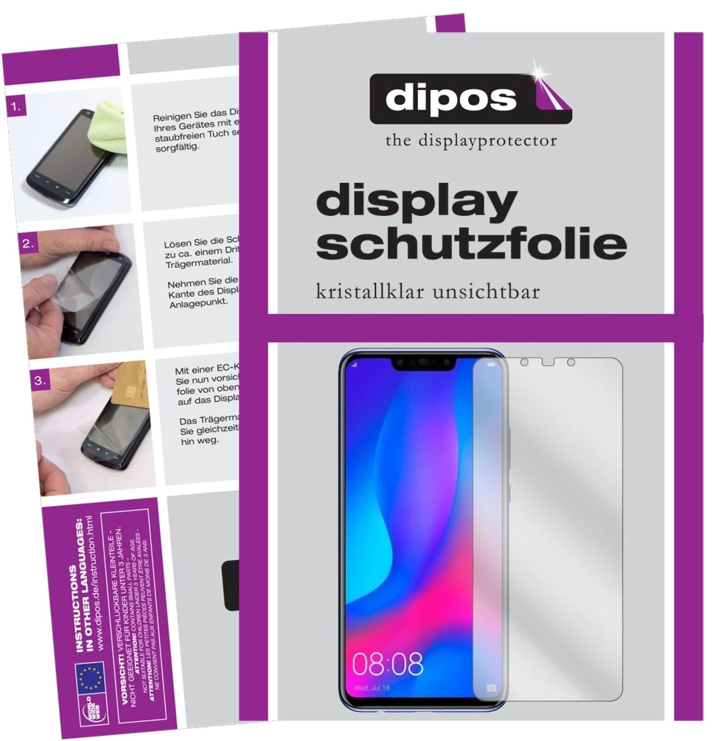 5x Schutzfolie klar für Huawei Nova 3i Display-Sch (2)