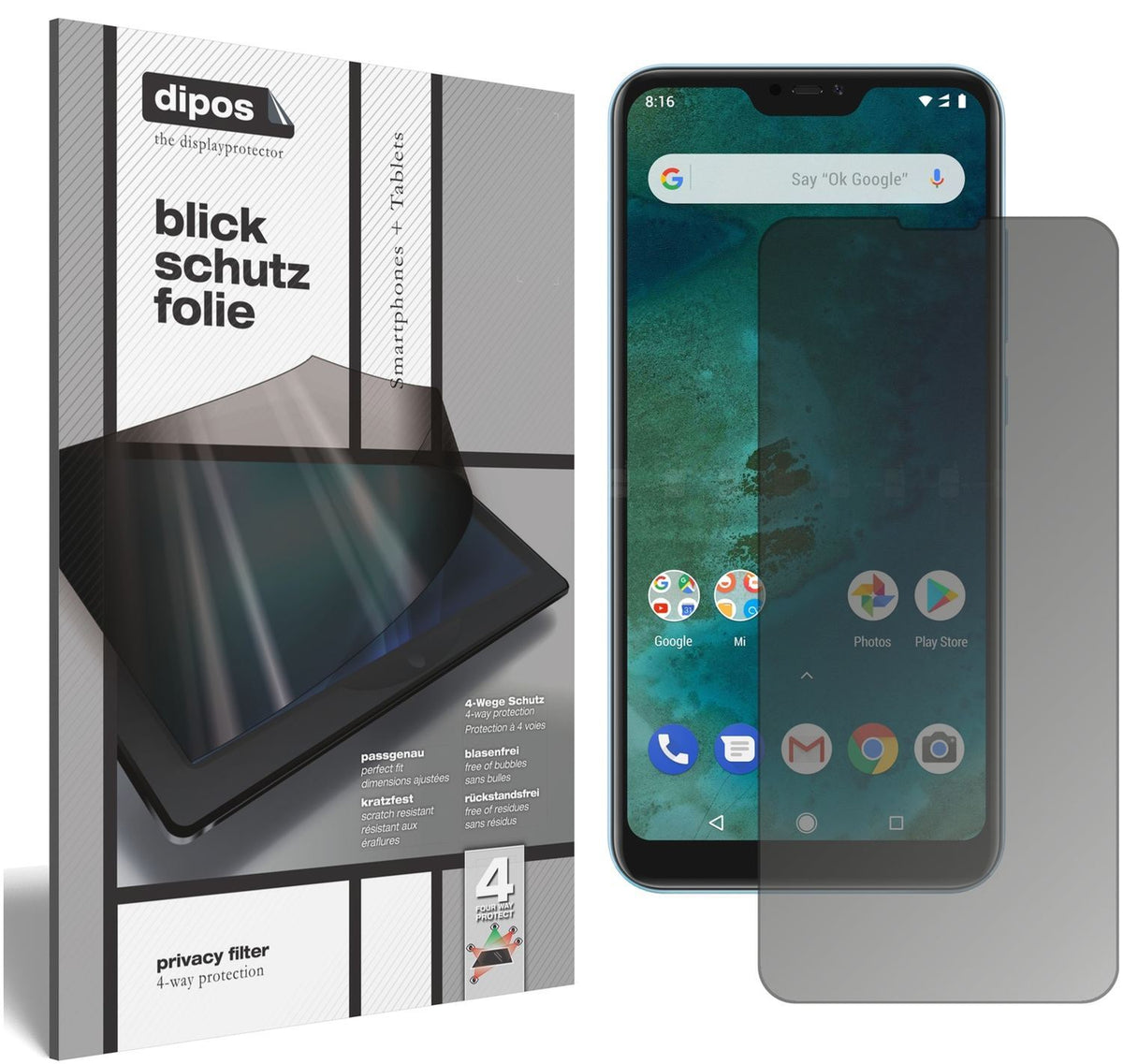 Blickschutzfolie für Xiaomi Mi A2 Lite matt Schutz (1)