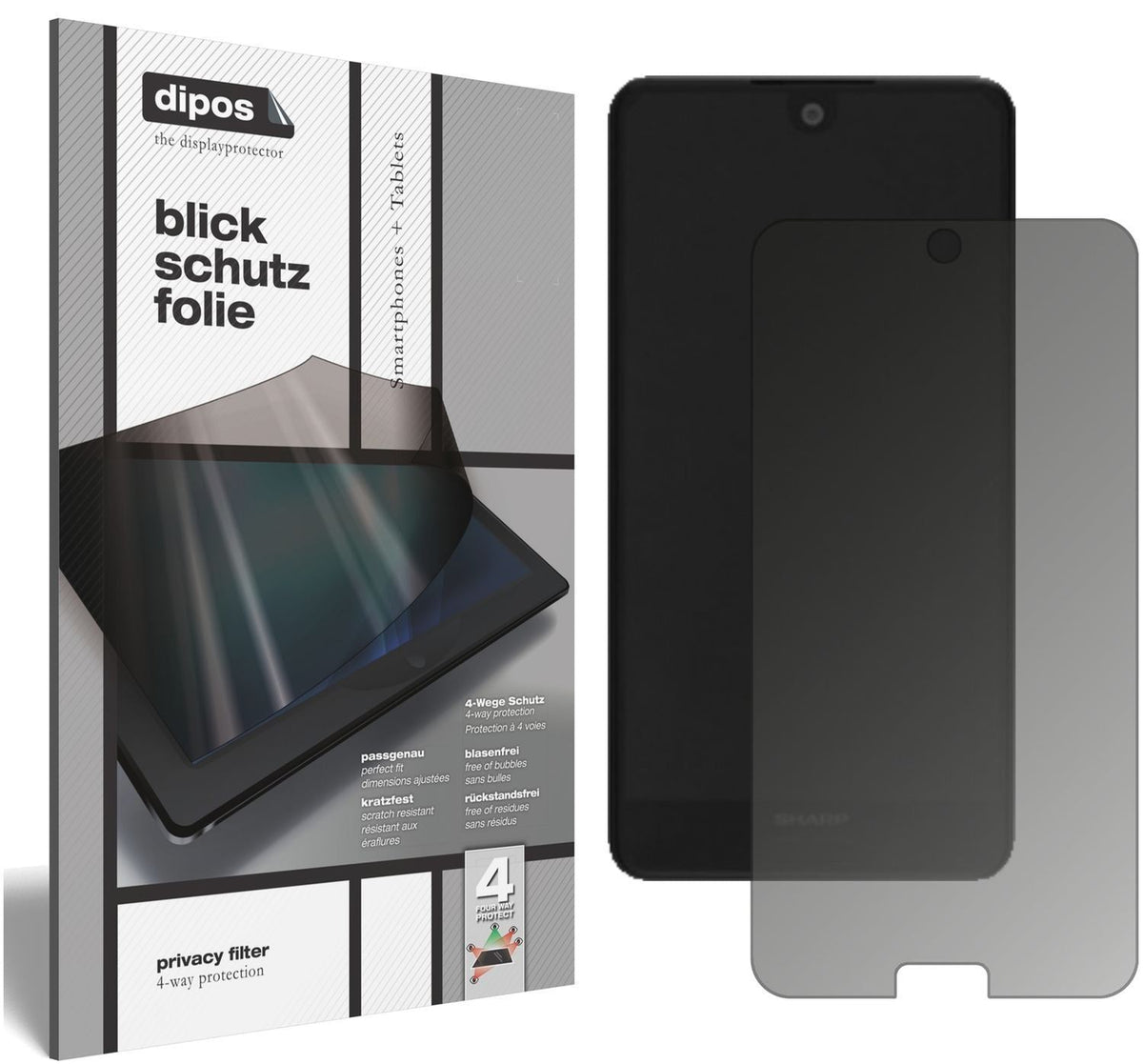 Blickschutzfolie für Sharp Aquos C10 matt Schutzfo (1)