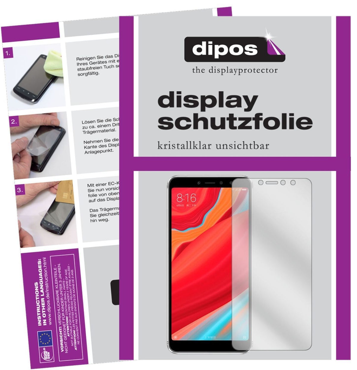 5x Schutzfolie klar für Xiaomi Redmi S2 Display-Sc (2)