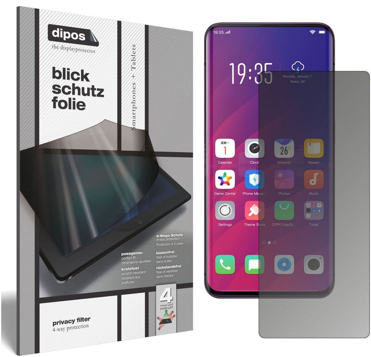 Blickschutzfolie für Oppo Find X matt Schutzfolie  (2)