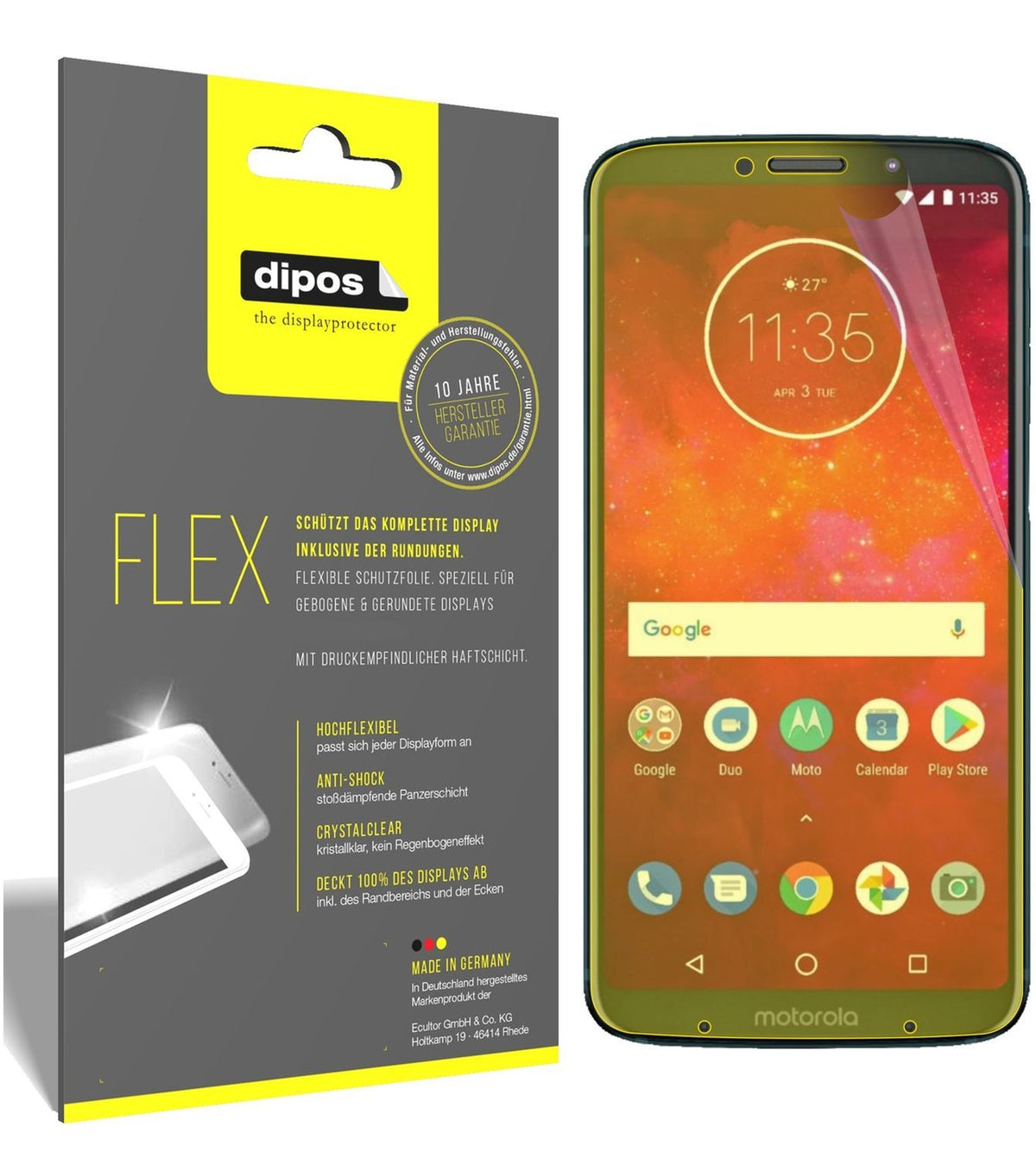 3x 3D Full Cover Schutzfolie für Motorola Moto Z3  (1)