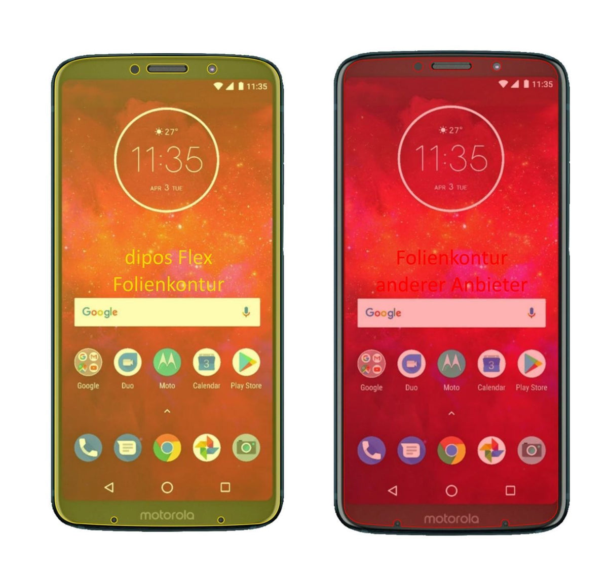 3x 3D Full Cover Schutzfolie für Motorola Moto Z3  (2)