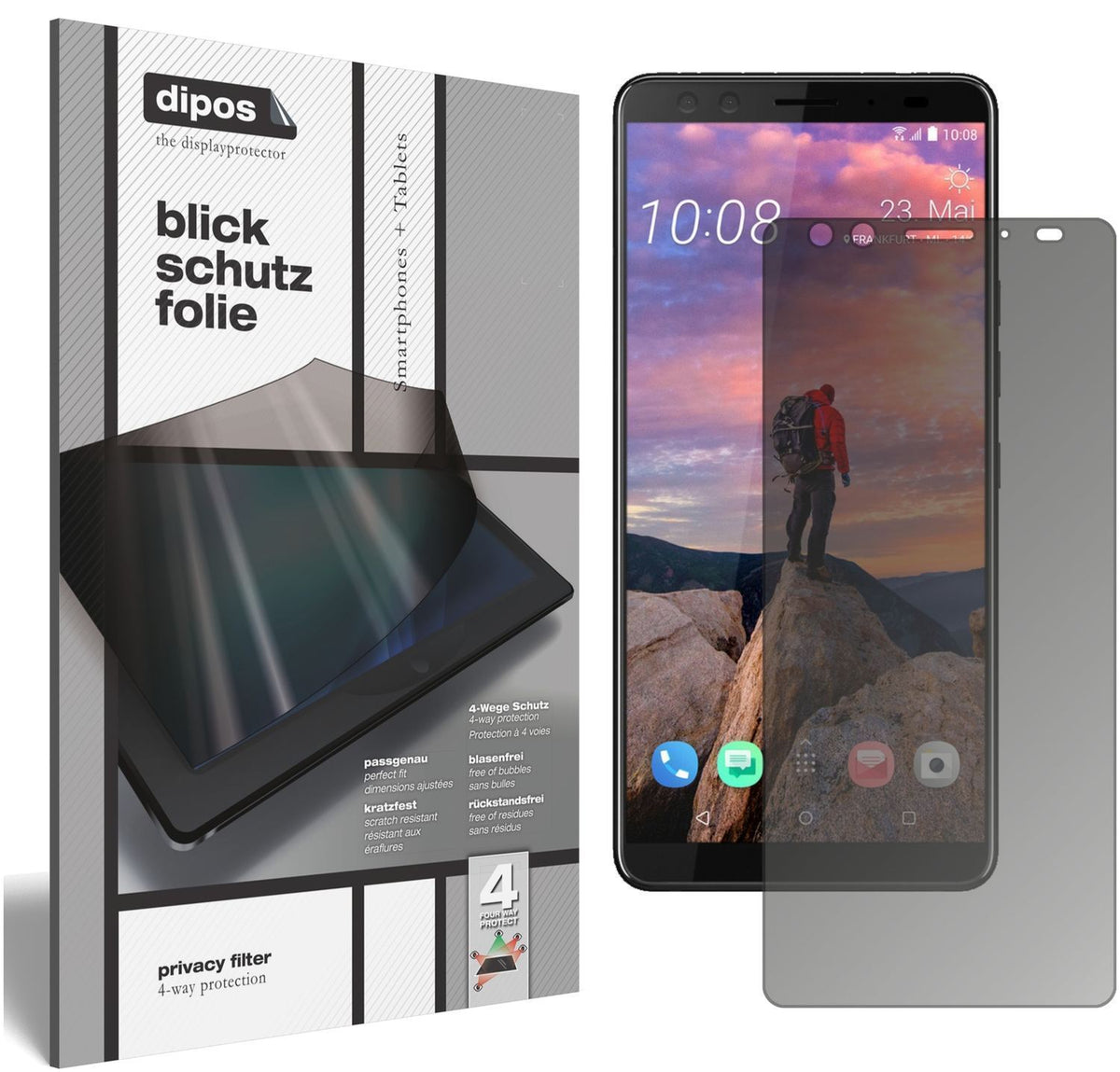 Blickschutzfolie für HTC U12 Plus matt Schutzfolie (1)