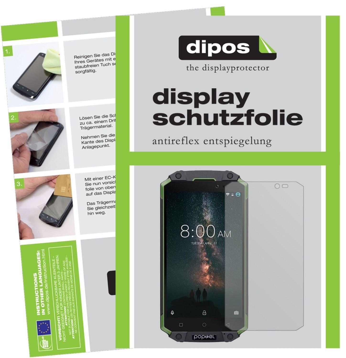 2x Schutzfolie matt für Poptel P9000 Max Display-S (1)