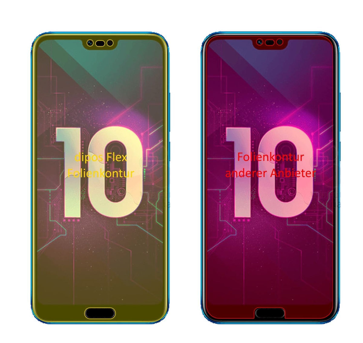 3x 3D Full Cover Schutzfolie für Honor 10 (2)