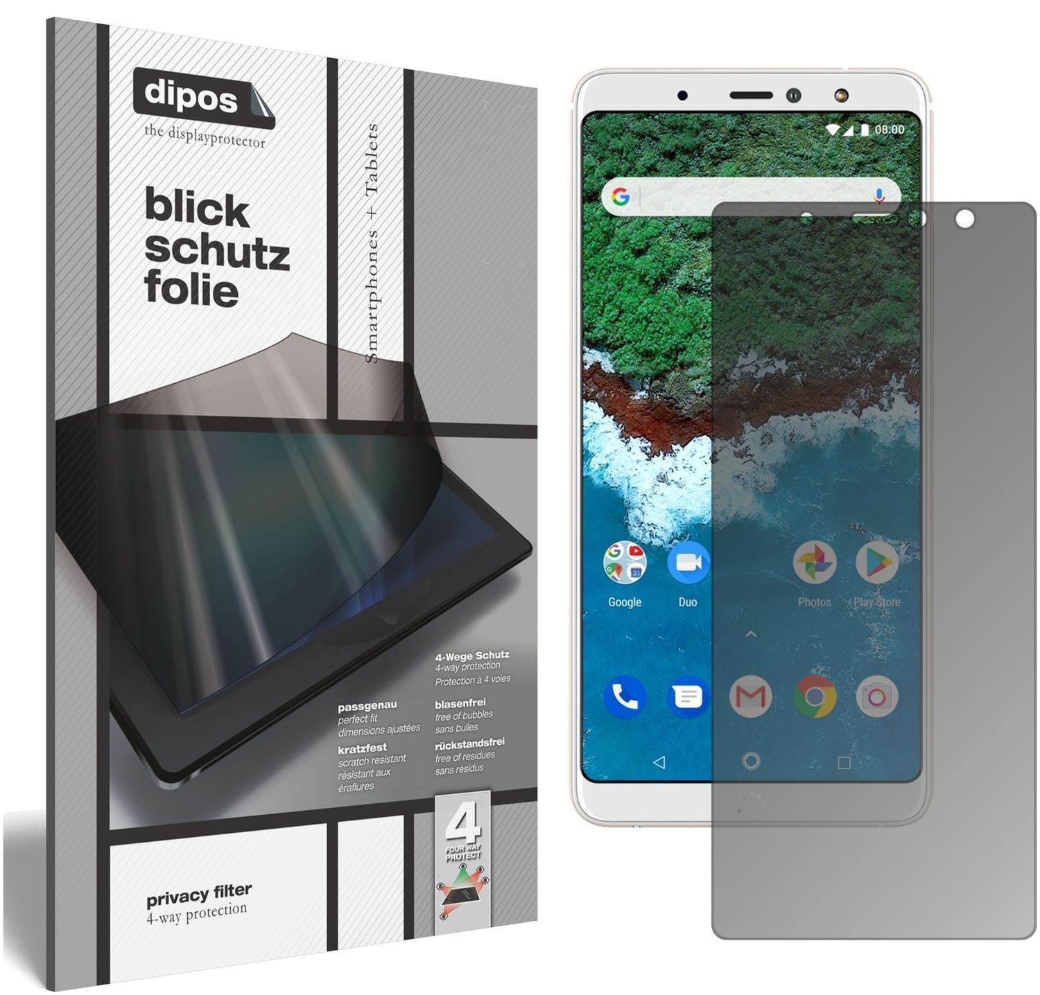 Blickschutzfolie für BQ Aquaris X2 Pro matt Schutz (1)