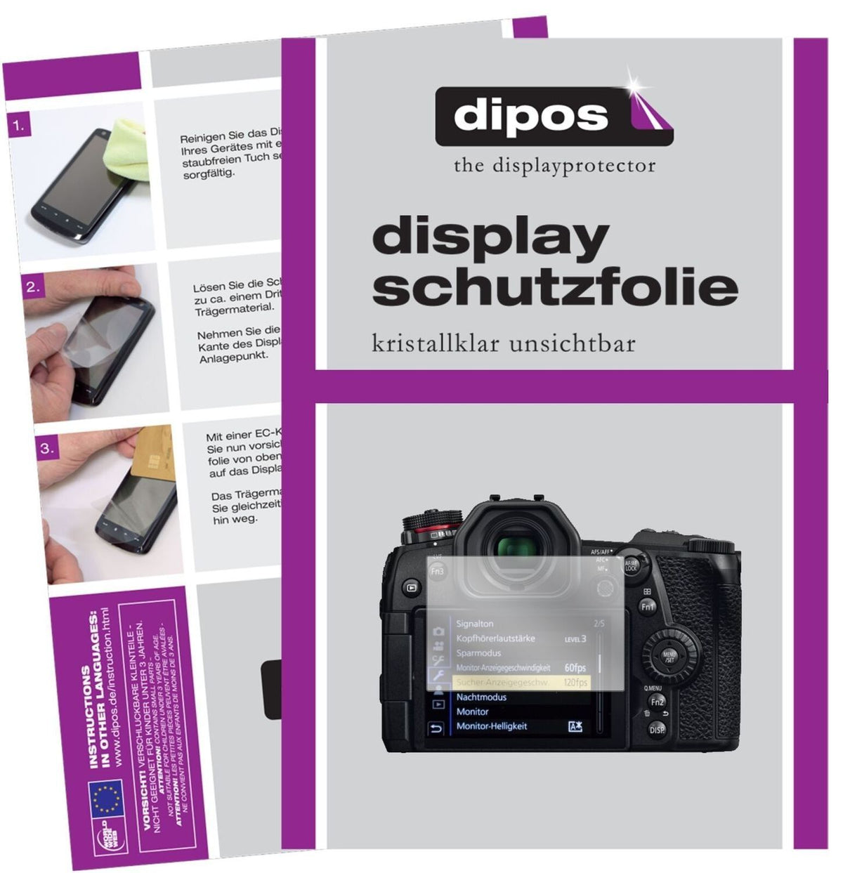 5x Schutzfolie klar für Panasonic Lumix G9 Display (2)