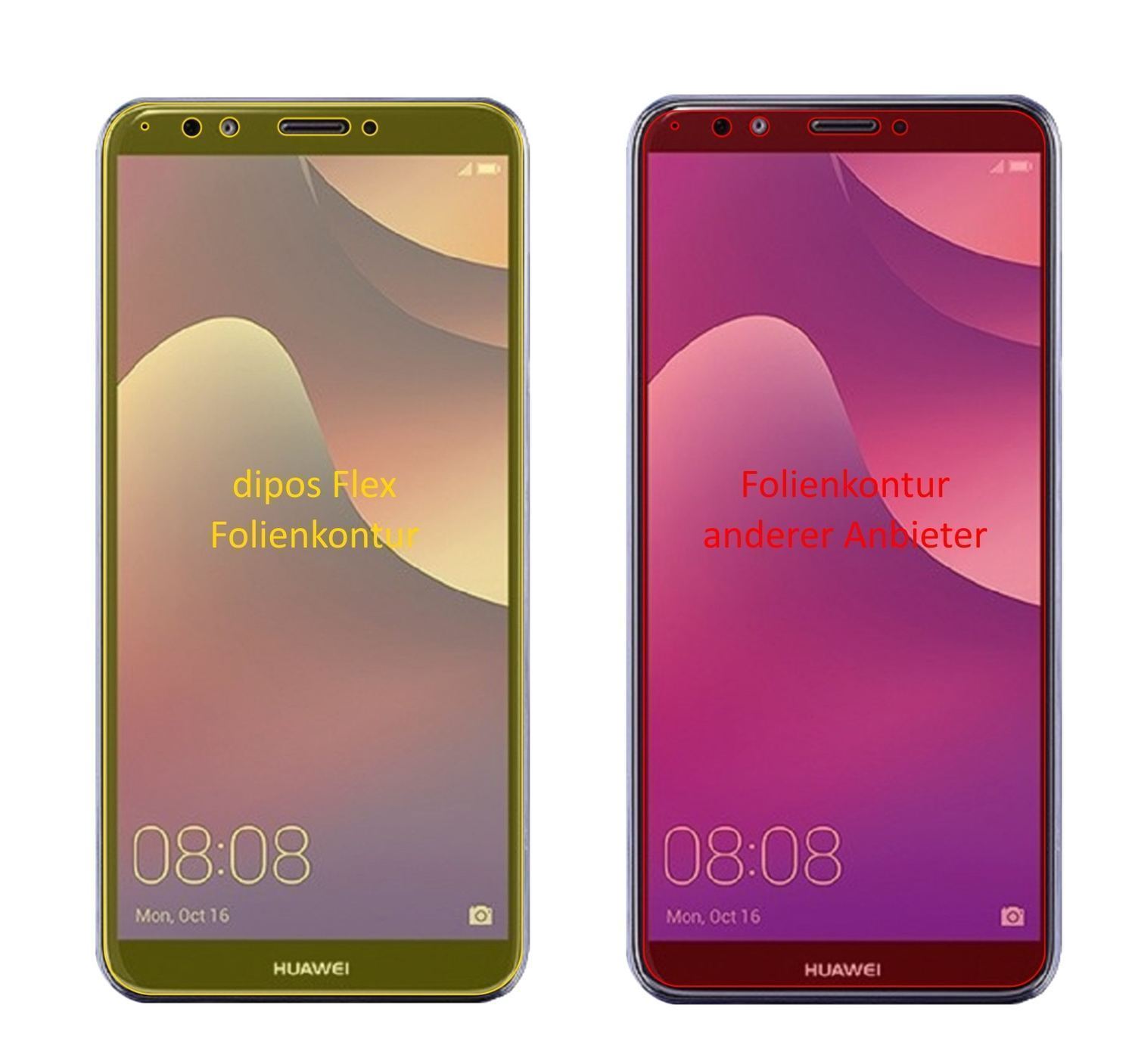 3x 3D Full Cover Schutzfolie für Huawei Y7 (2018) (2)