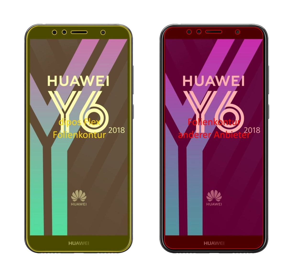 3x 3D Full Cover Schutzfolie für Huawei Y6 (2018) (2)