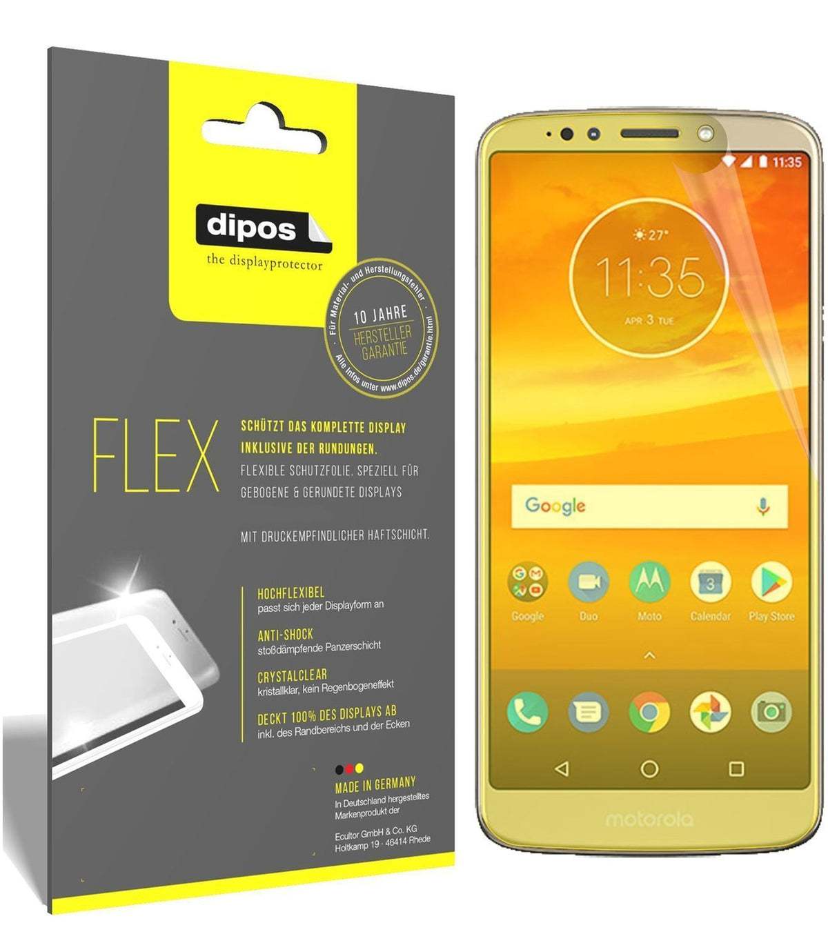 3x 3D Full Cover Schutzfolie für Motorola Moto E5  (1)