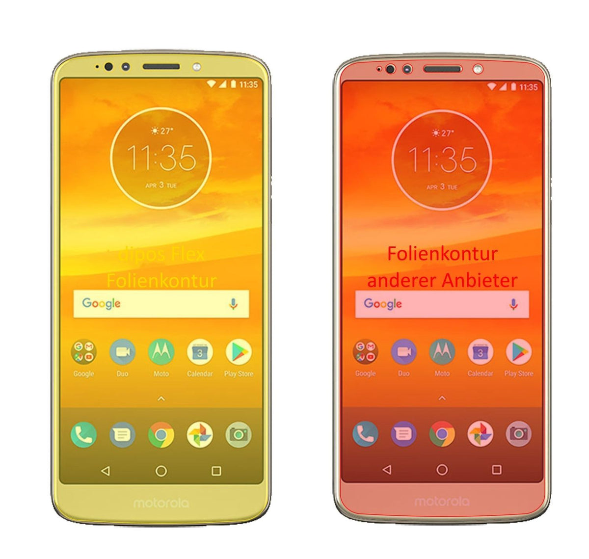 3x 3D Full Cover Schutzfolie für Motorola Moto E5  (2)