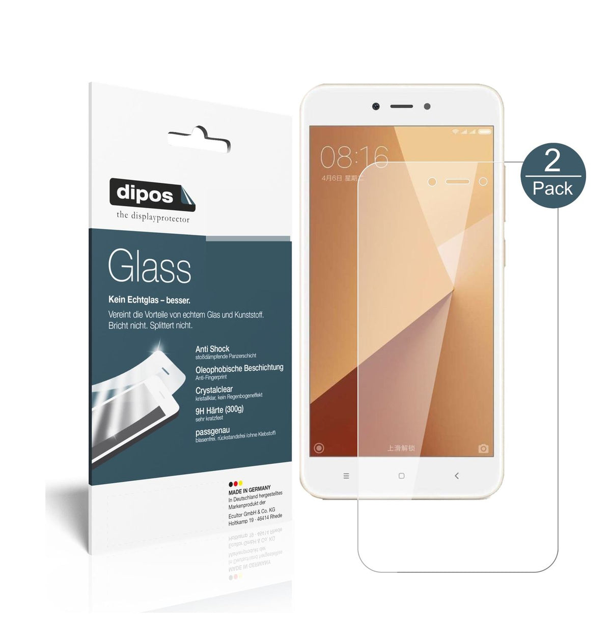 2x 9H Schutzfolie für Xiaomi Redmi Note 5A Panzerf (1)