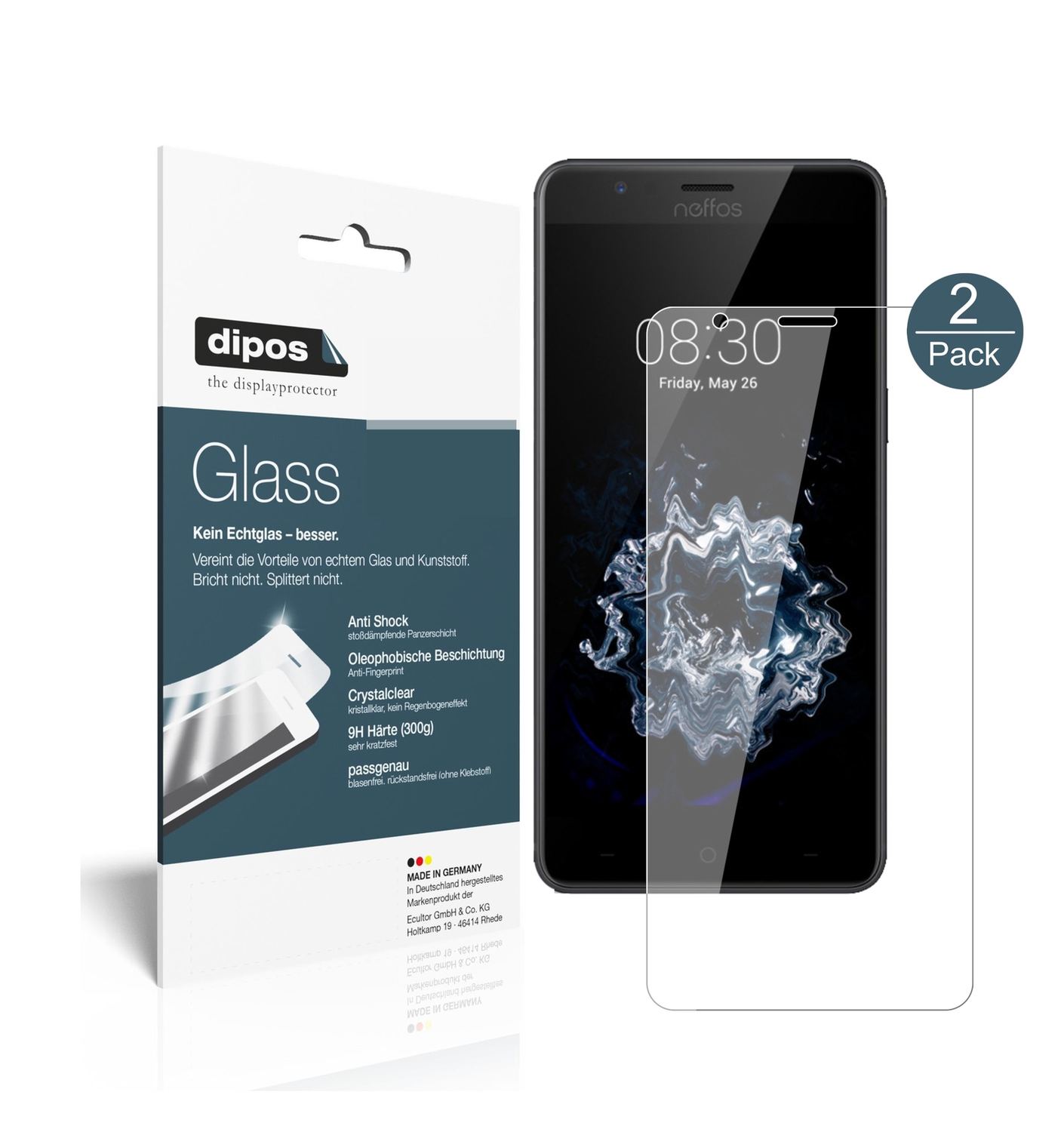 2x 9H Schutzfolie für TP-Link Neffos N1 Panzerfoli (1)