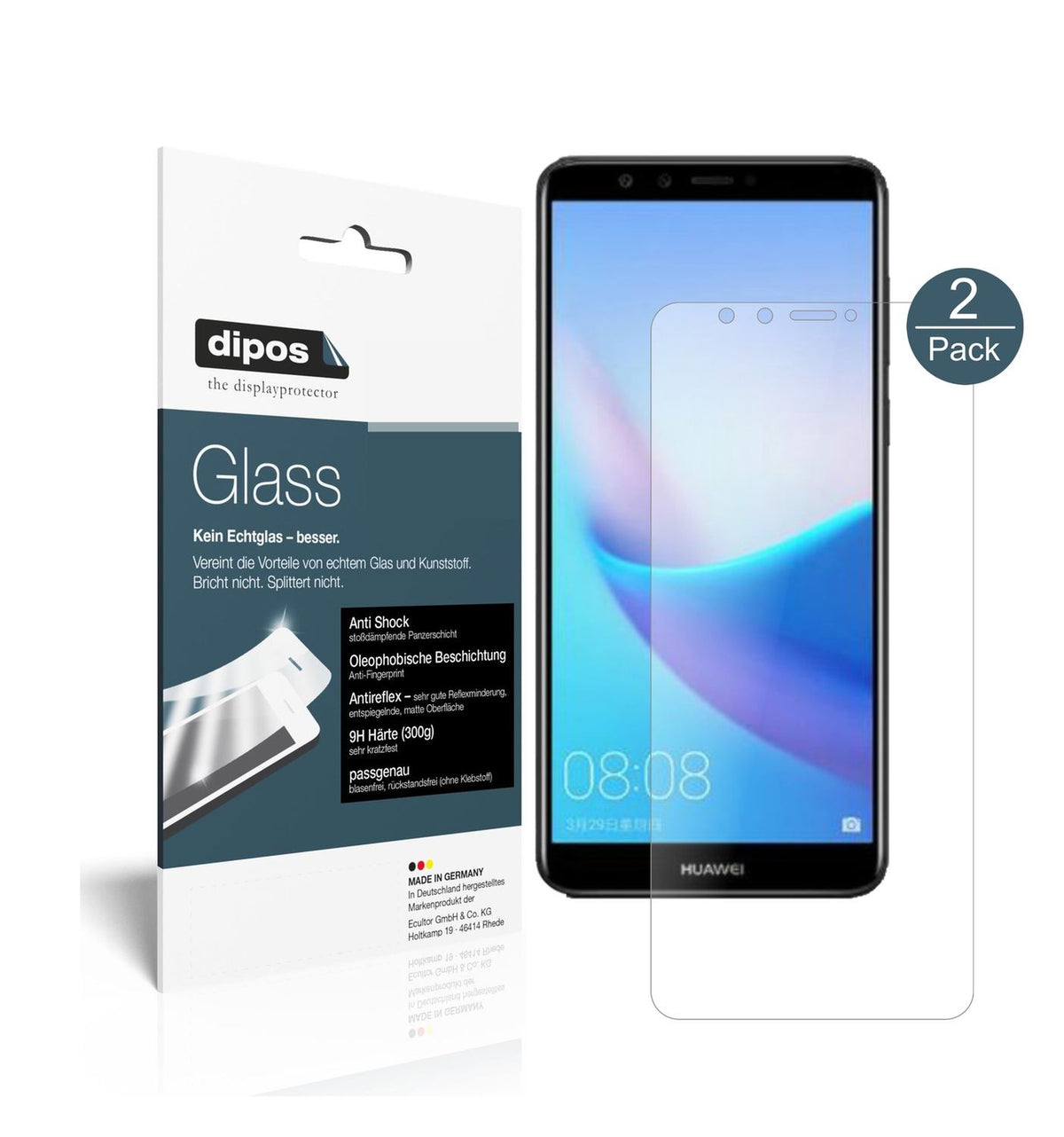 2x 9H Schutzfolie matt für Huawei Enjoy 8e Panzerf (1)