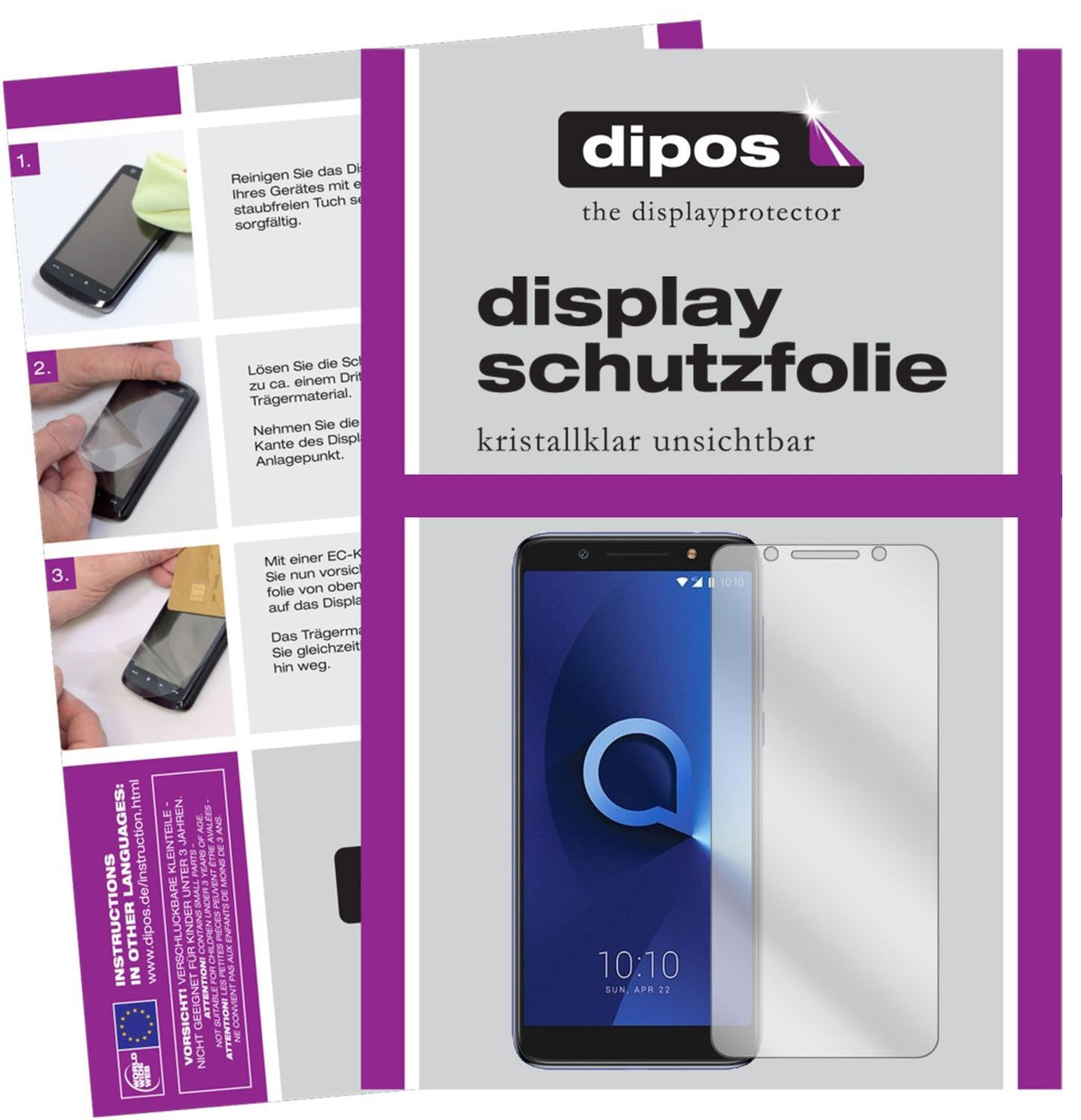 2x Schutzfolie klar für Alcatel 3X Display-Schutzf (1)
