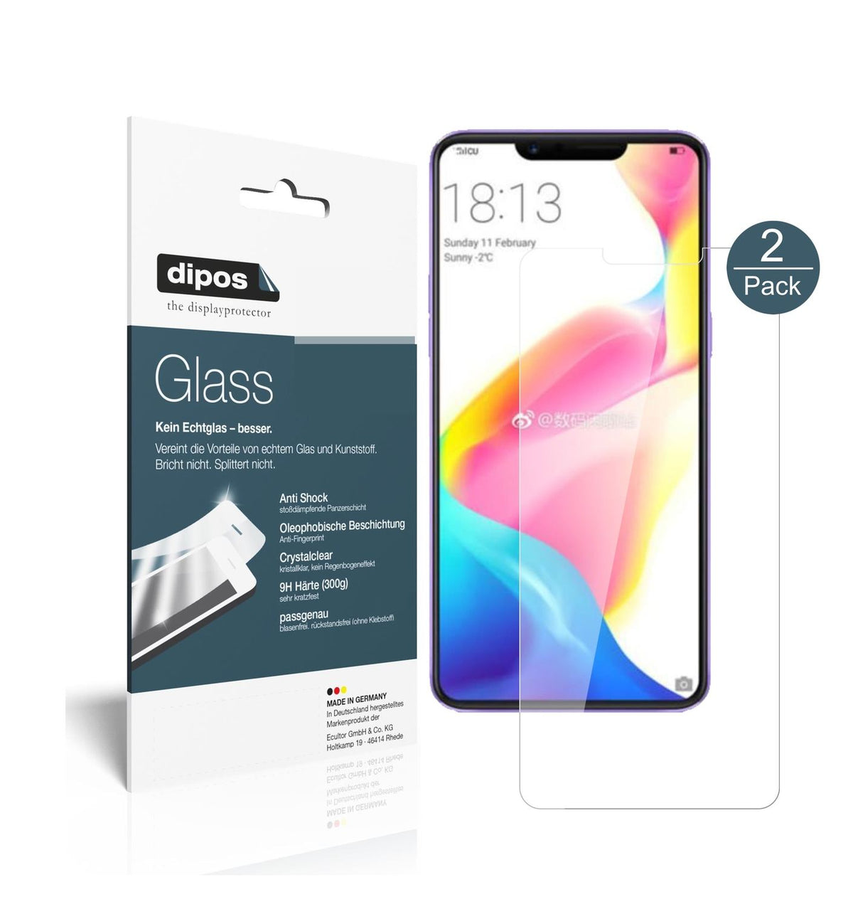 2x 9H Schutzfolie für Oppo R15 Panzerfolie (1)