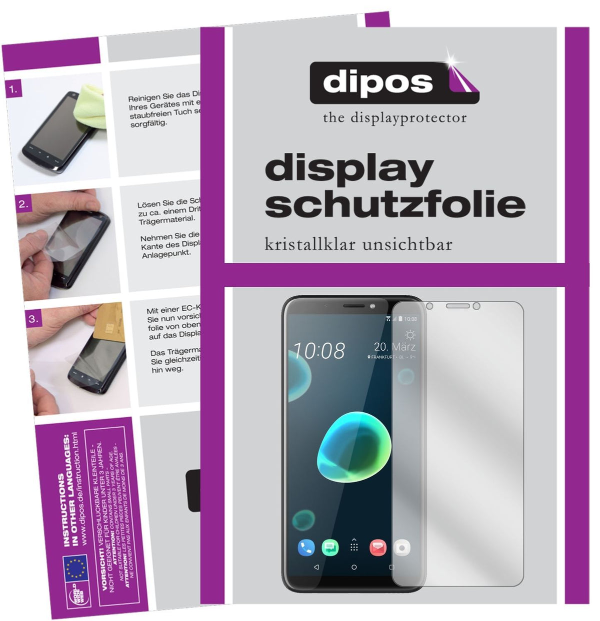 6x Schutzfolie klar für HTC Desire 12 Display-Schu (1)