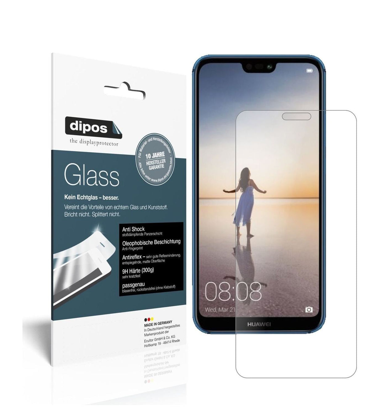 1x 9H Schutzfolie matt für Huawei P20 Lite Panzerf (2)