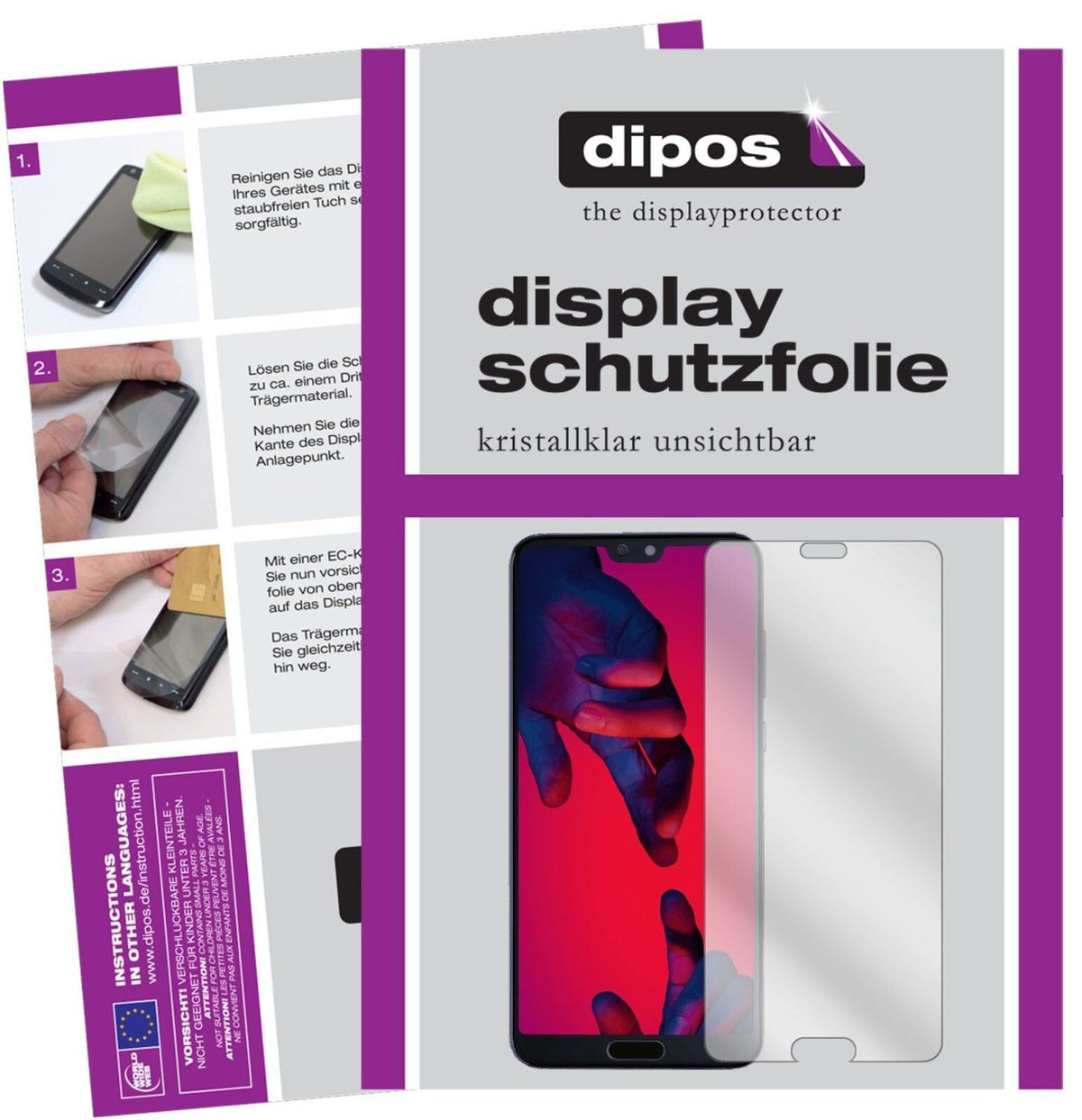 5x Schutzfolie klar für Huawei P20 Display-Schutzf (2)