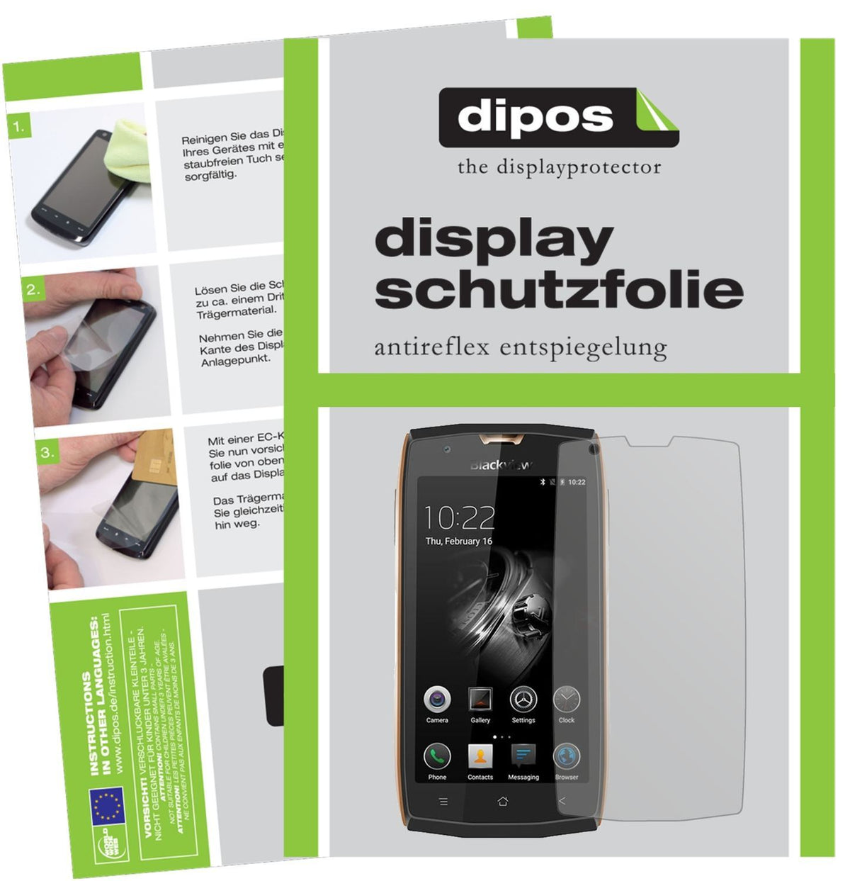 2x Schutzfolie matt für Blackview BV7000 Display-S (1)
