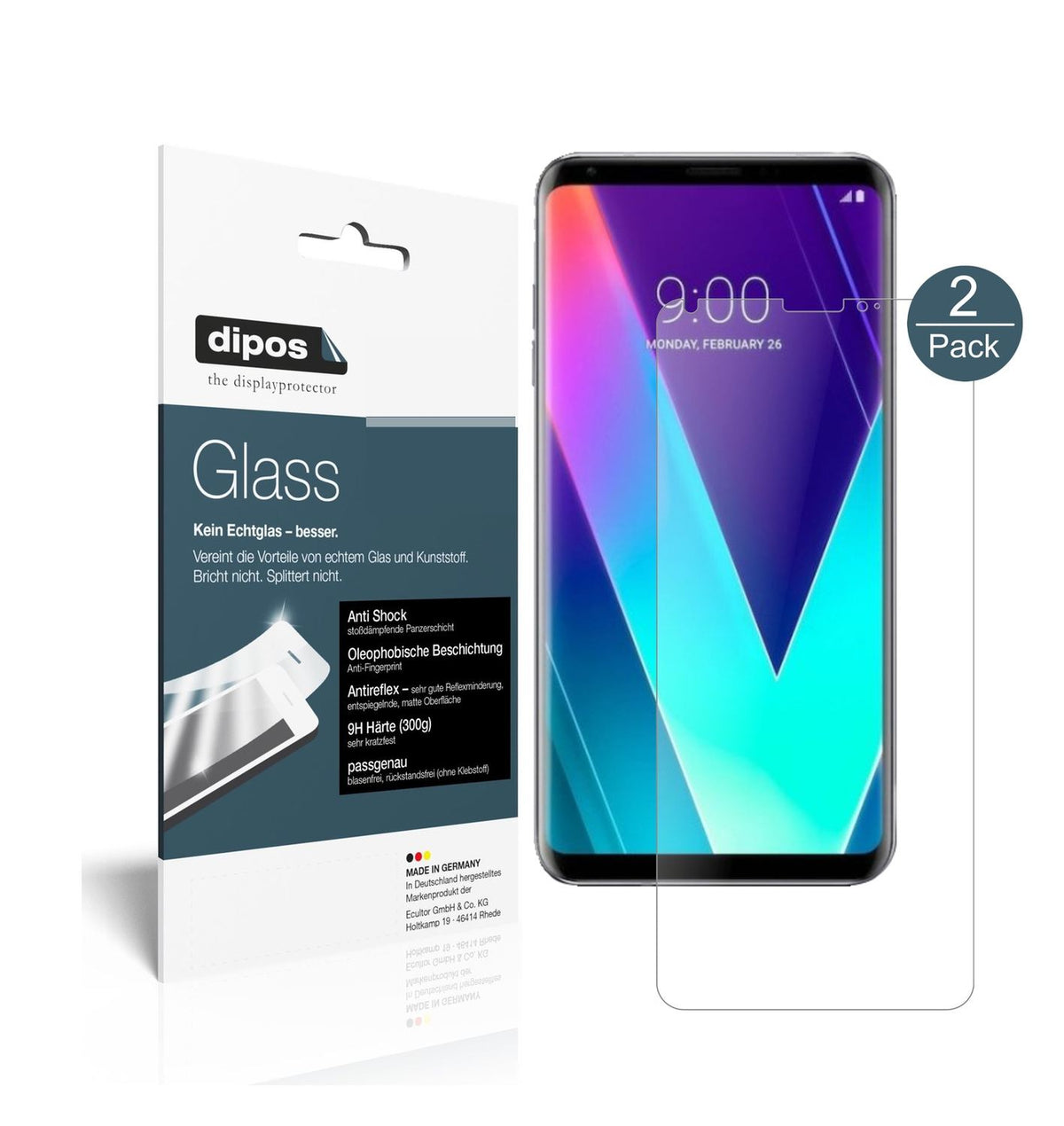 2x 9H Schutzfolie matt für LG V30S ThinQ Panzerfol (1)