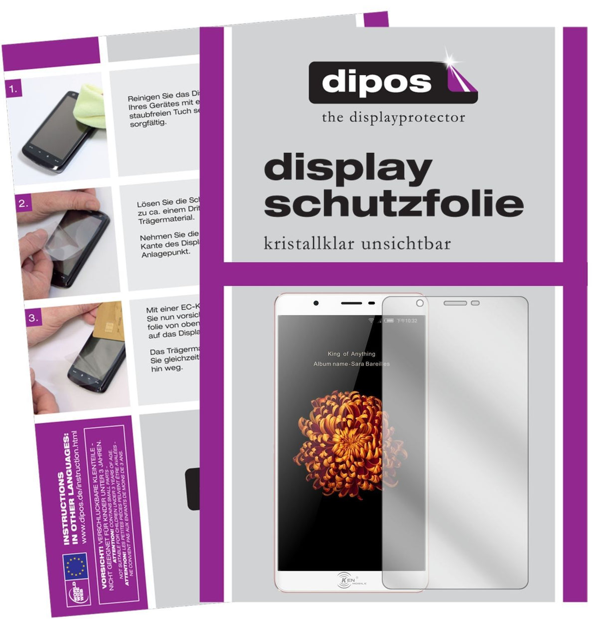 2x Schutzfolie klar für KEN V9 Display-Schutzfolie (1)