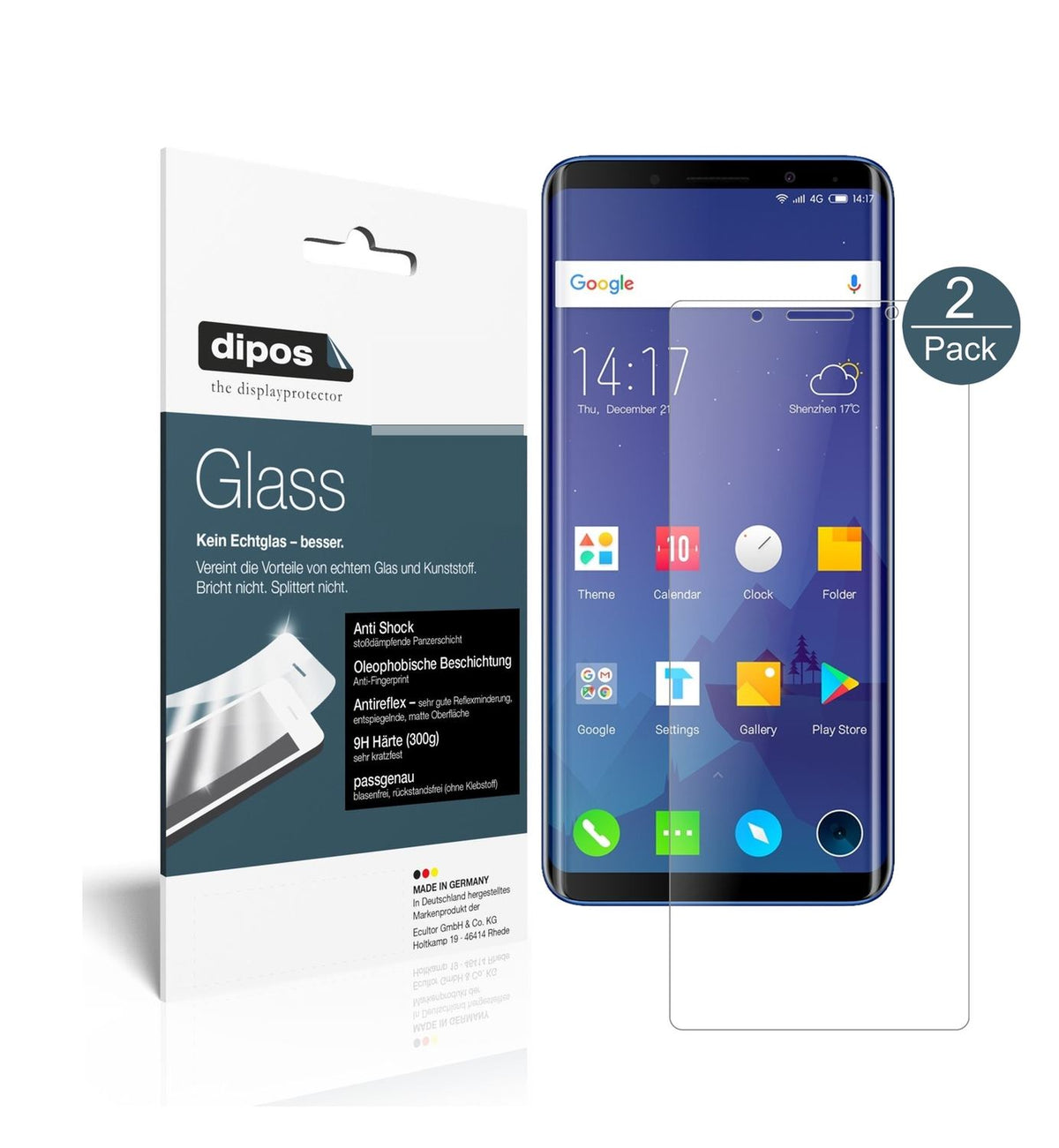2x 9H Schutzfolie matt für Elephone U Panzerfolie (1)