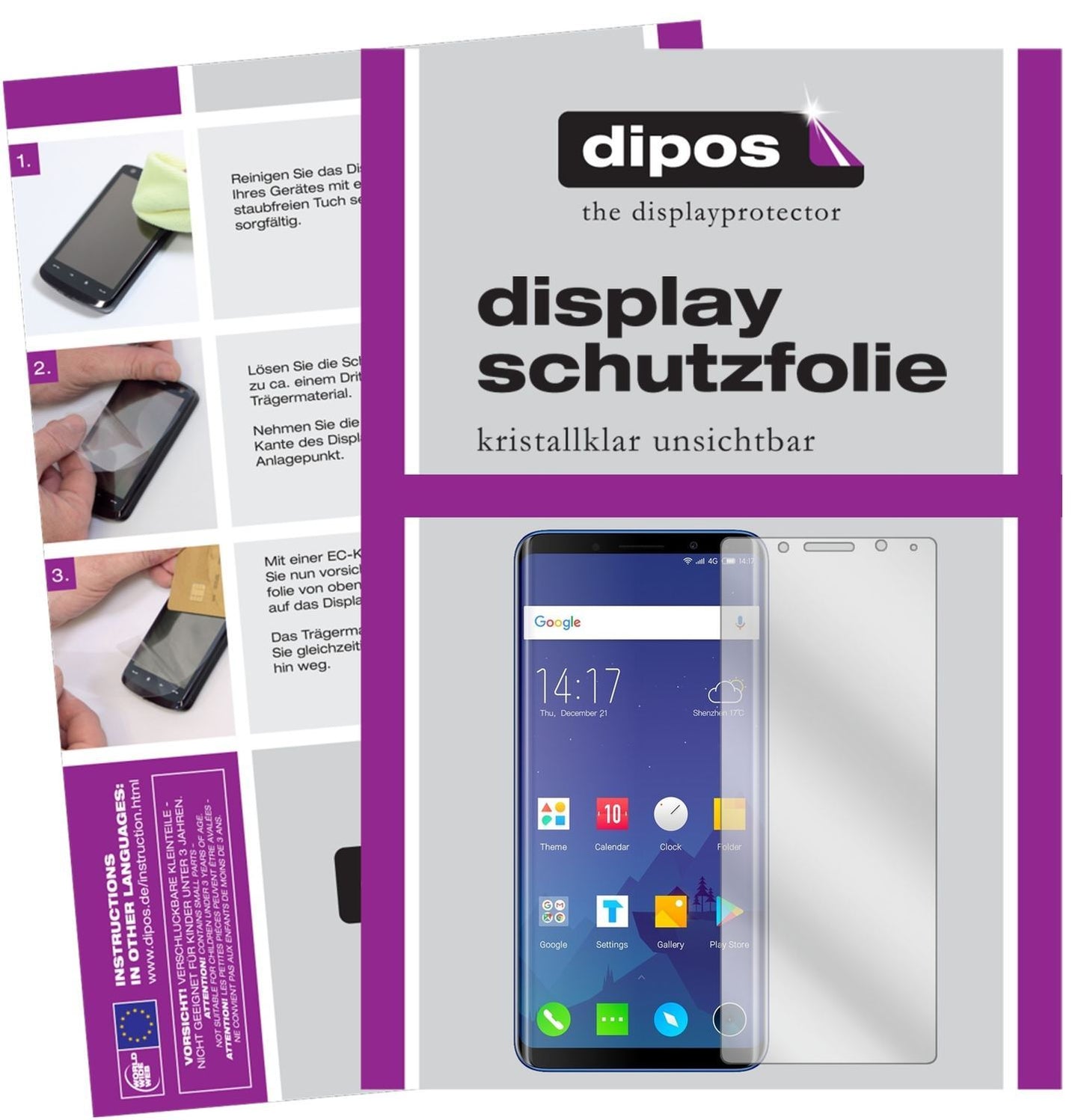 6x Schutzfolie klar für Elephone U Display-Schutzf (1)