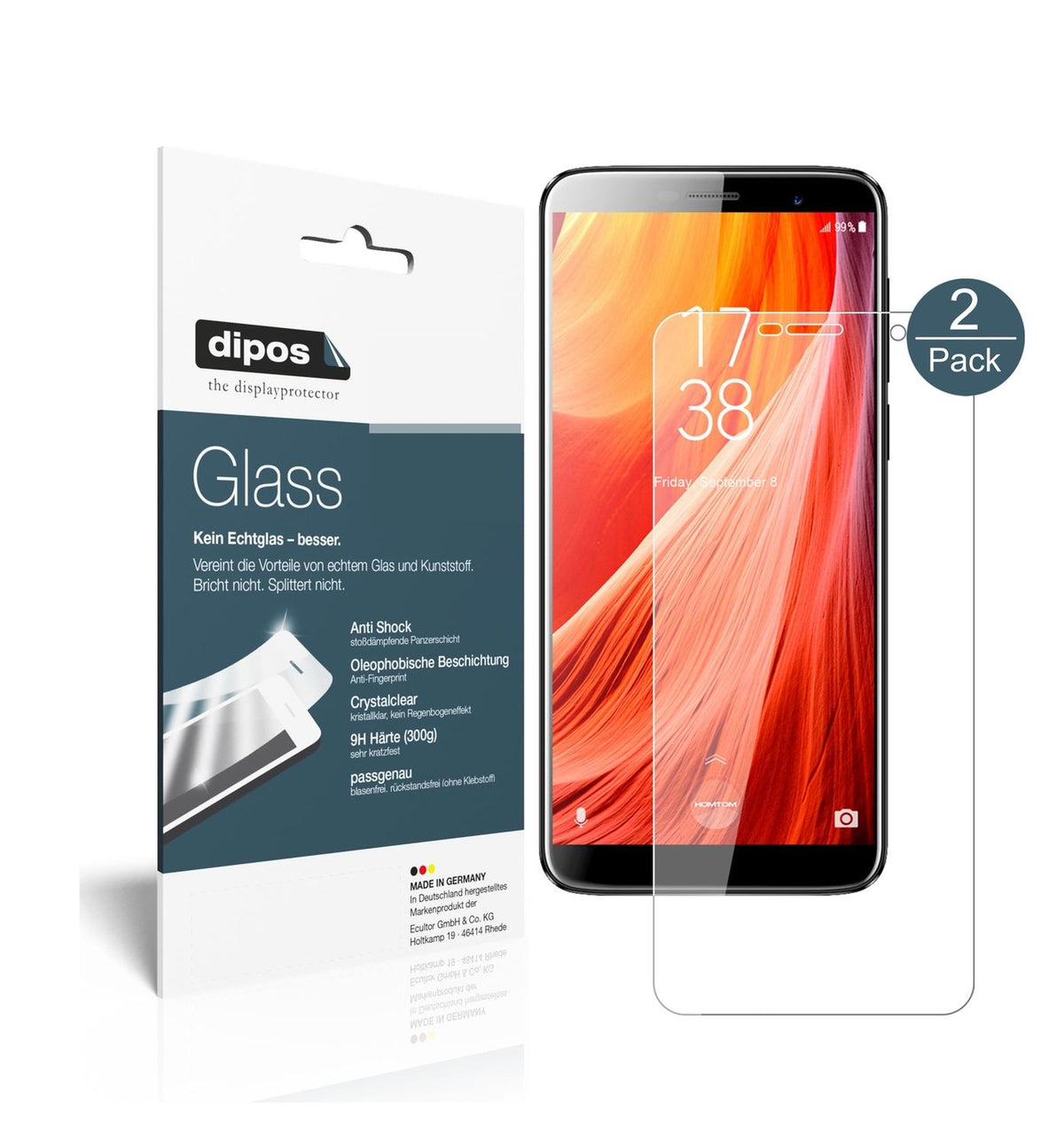 2x 9H Schutzfolie für HOMTOM S7 Panzerfolie (1)