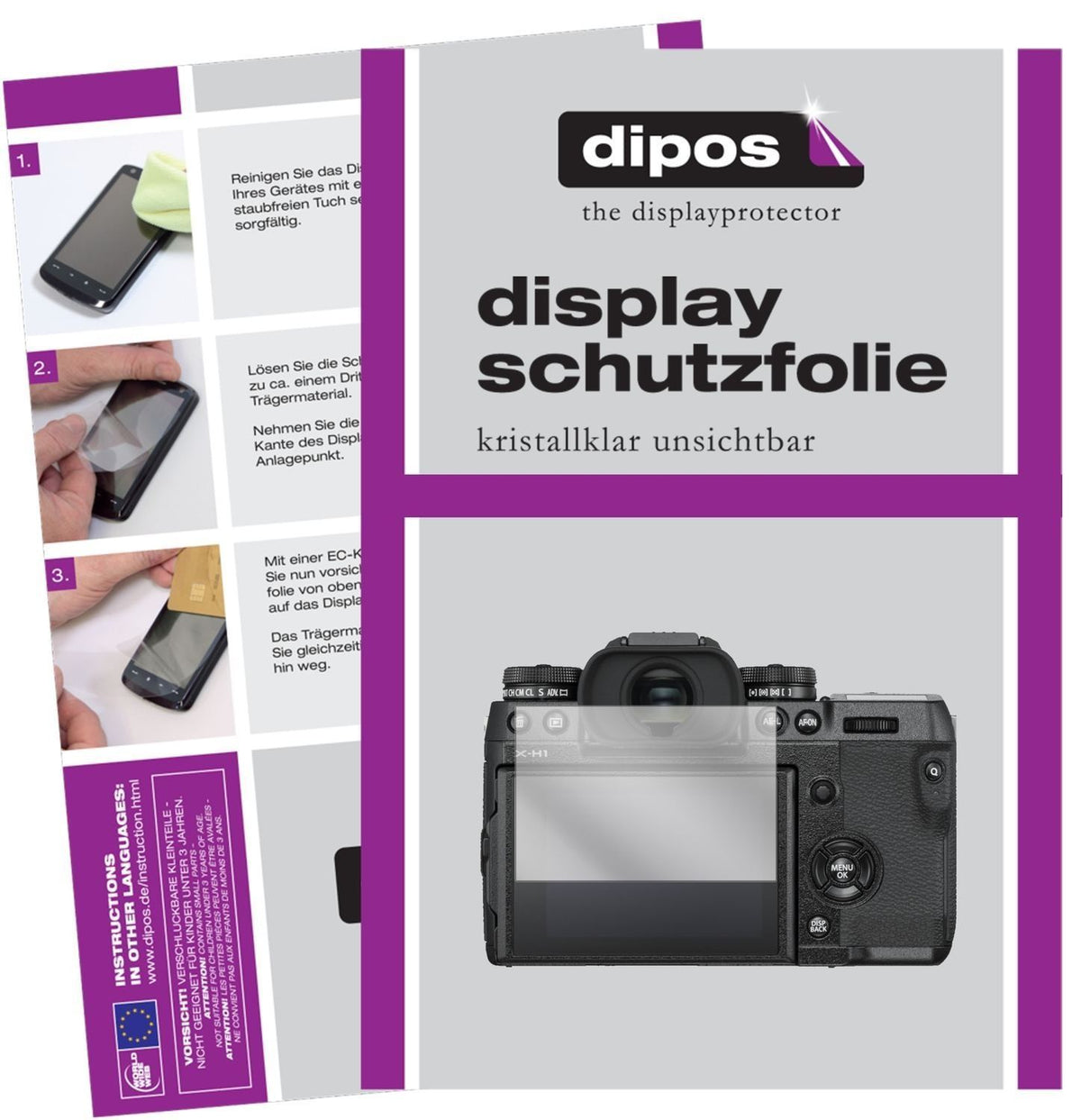 6x Schutzfolie klar für Fujifilm X-H1 Display-Schu (1)